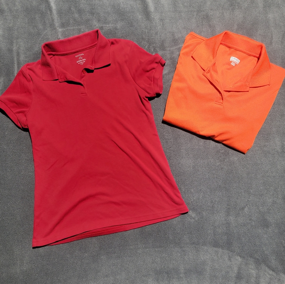Two collared women's shirts